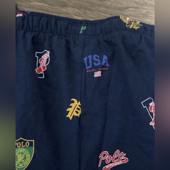 New Polo Ralph Lauren College Sleepwear Navy Blue Jogger Pant Pajama Lounge Sz L - Picture 13 of 16